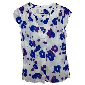 Cabi Violet Top | Women's Size XS Flutter Sleeve Blouse | Floral Office Shirt